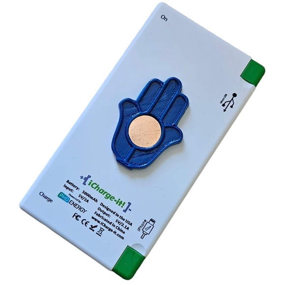 Power Bank With Hamsa Hand Charm iPhone Android Cell Tablet - Picture 1 of 17